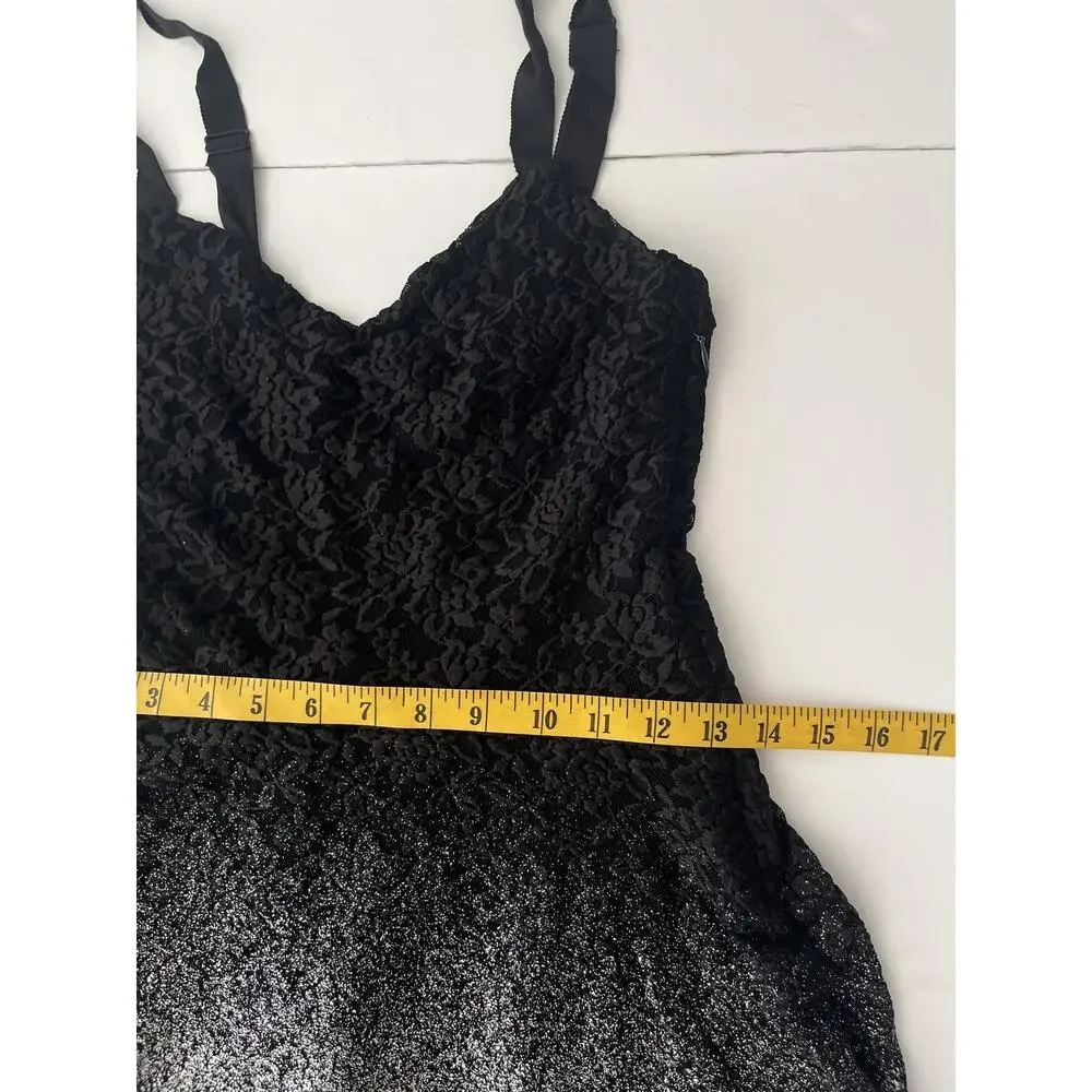 Free People Dress Women S Black Silver Lace Fit & Flare Mini Party New Years
